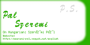 pal szeremi business card